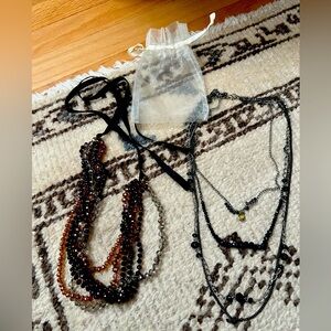 Bundle of TWO layered beaded necklaces from LOFT